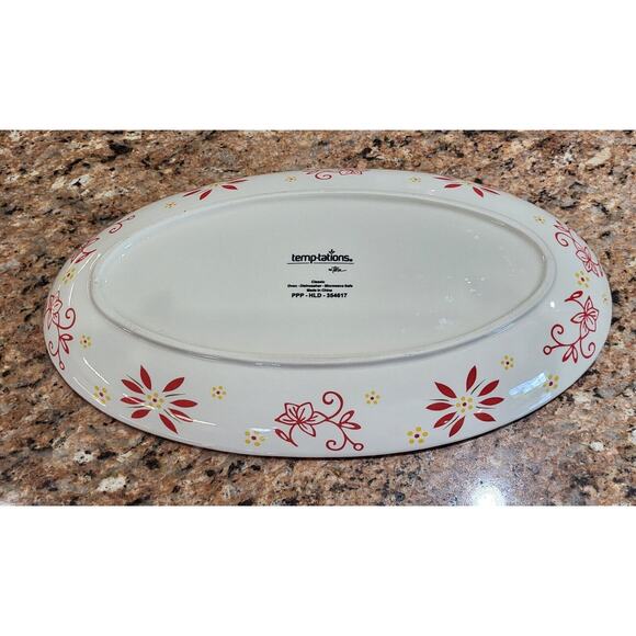Temptations Oval Sharing Tray Red (14" X 8" X 1.5" H) - Picture 6 of 15